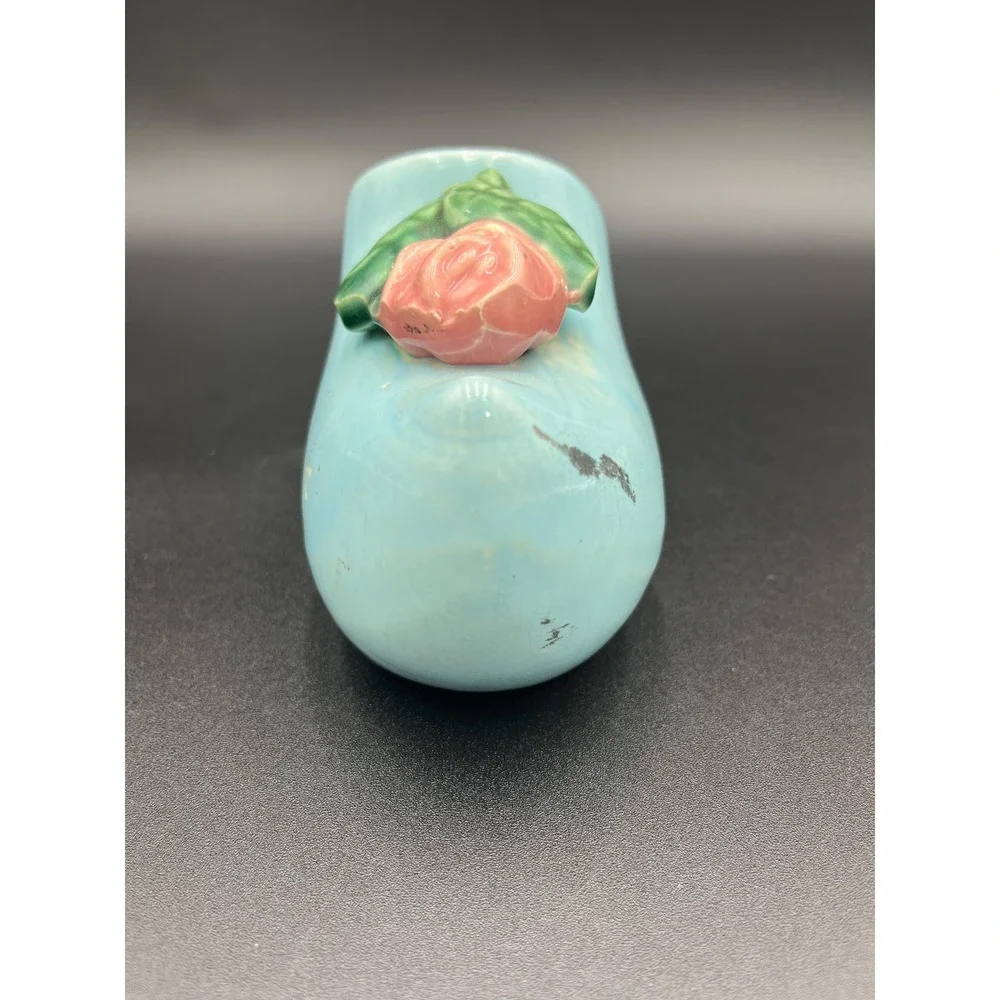 Vintage McCoy Dutch Shoe Planter: Light Blue Ceramic Wall Pocket